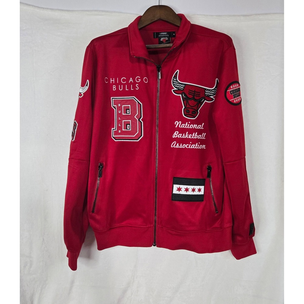 Pro Standard Chicago Bulls Mens XL Red Luxury Athletic Track Jacket Full Zip NBA